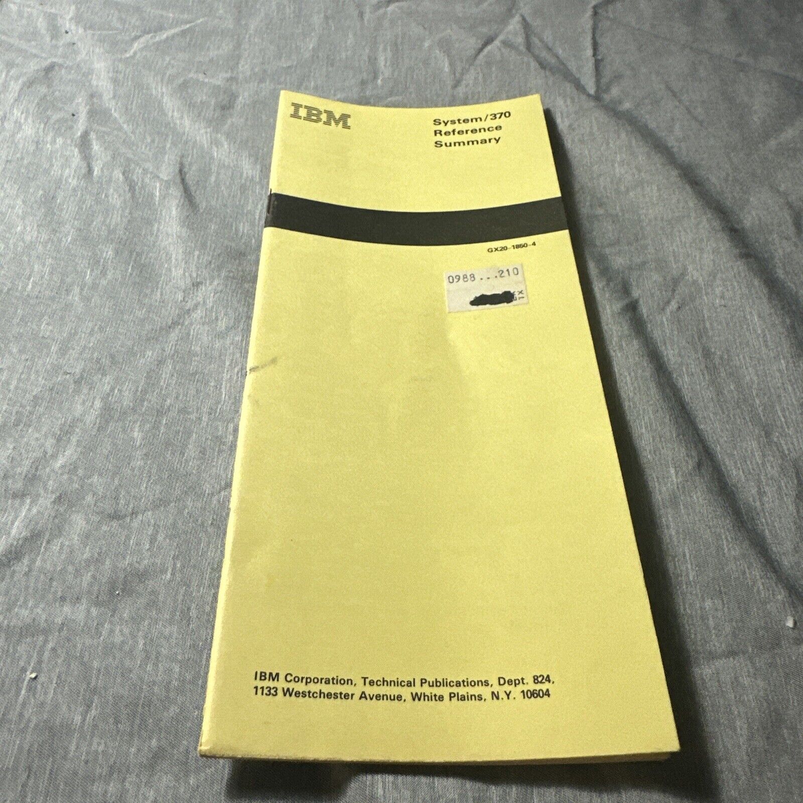 IBM System 370 Reference Summary Card 1981 5th Edition Vintage System/370