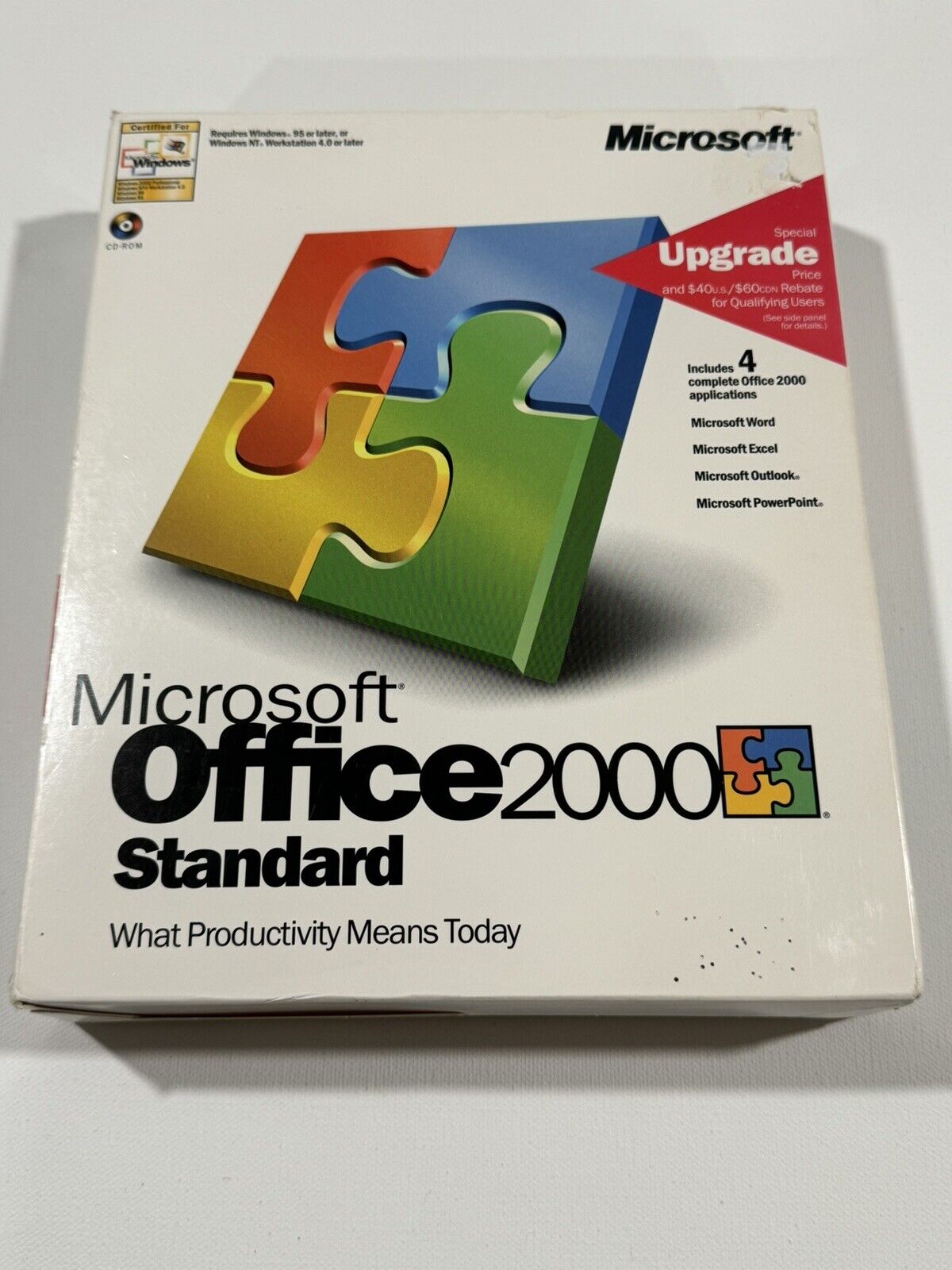 Microsoft Windows Office 2000 Standard Upgrade Disk With Box Unused With Key