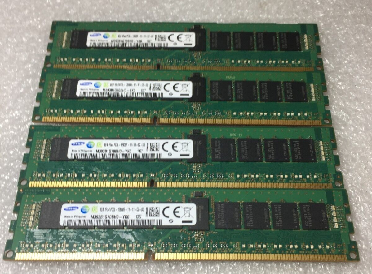 4X Samsung 8GB PC3L-12800R DDR3-1600 ECC Server Memory RAM M393B1G70BH0-YK0 32GB