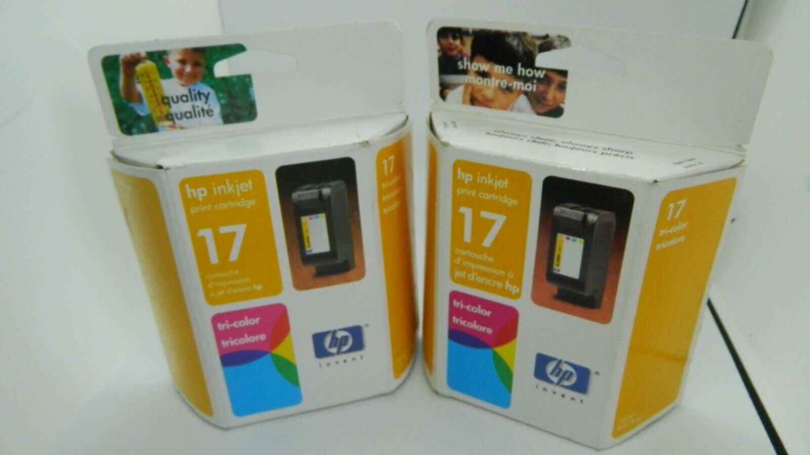 Lot of 4 Super Expired Genuine HP Inkjet Cartridges 15, 17 29 old but cheap NIP