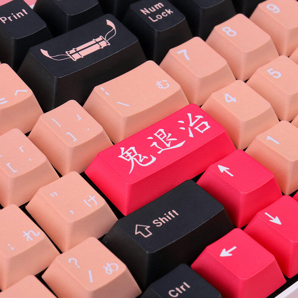 130Key Demon Slayer PBT Sublimation Keycap Cherry Height For Mechanical Keyboard