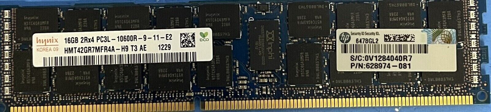 144GB (9x16GB) HMT42GR7MFR4A-H9 Hynix 16GB PC3-10600 DDR3 SDRAM Memory
