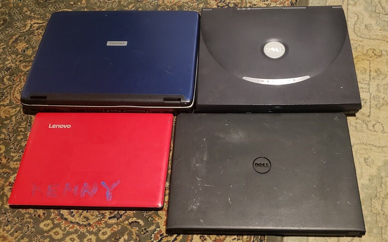4 Laptops For Parts Repair Vintage Laptop Lot