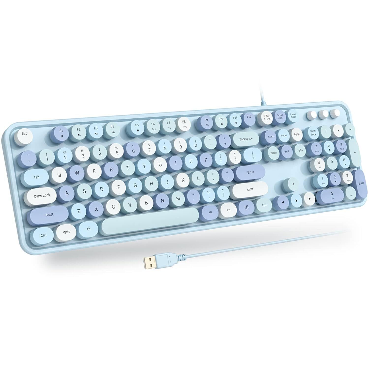Usb Wired Computer Keyboard - Retro Typewriter Keyboard - Full Size Office Key