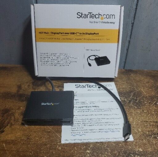 StarTech.com 3 Port Multi Monitor Adapter USB-C to 3x DisplayPort 1.2 Video Spli