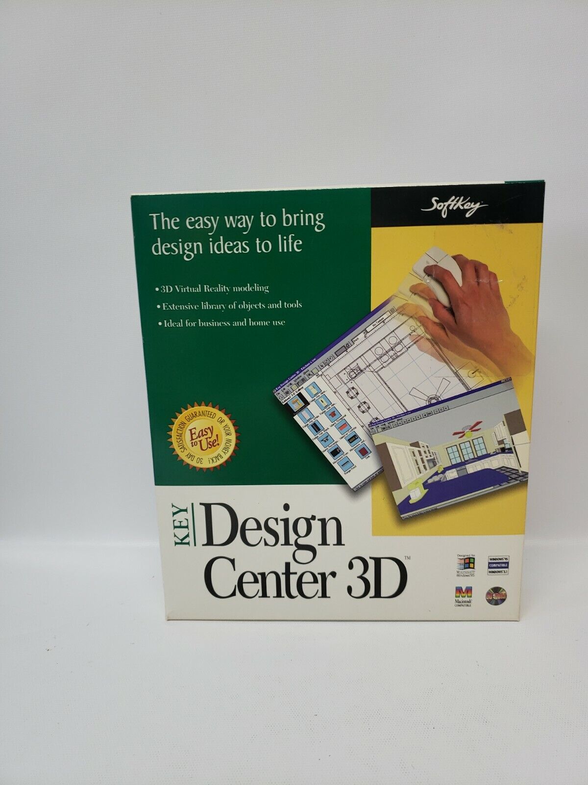 Design Center Software Windows 95 Softkey Key 3-D CD-ROM With Manuals 