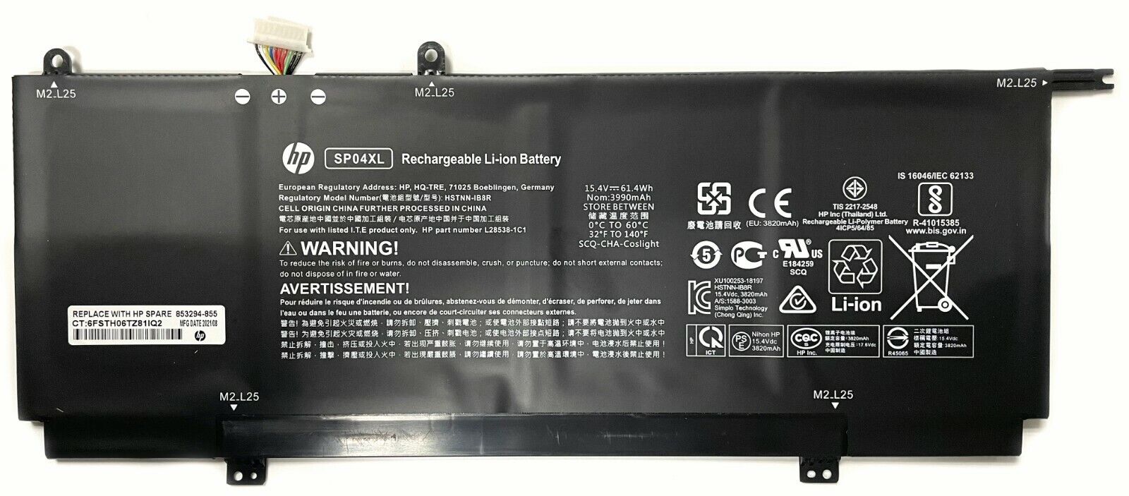 New Genuine SP04XL Battery for HP Spectre X360 13-AP000 HSTNN-IB8R HSTNN-OB1B
