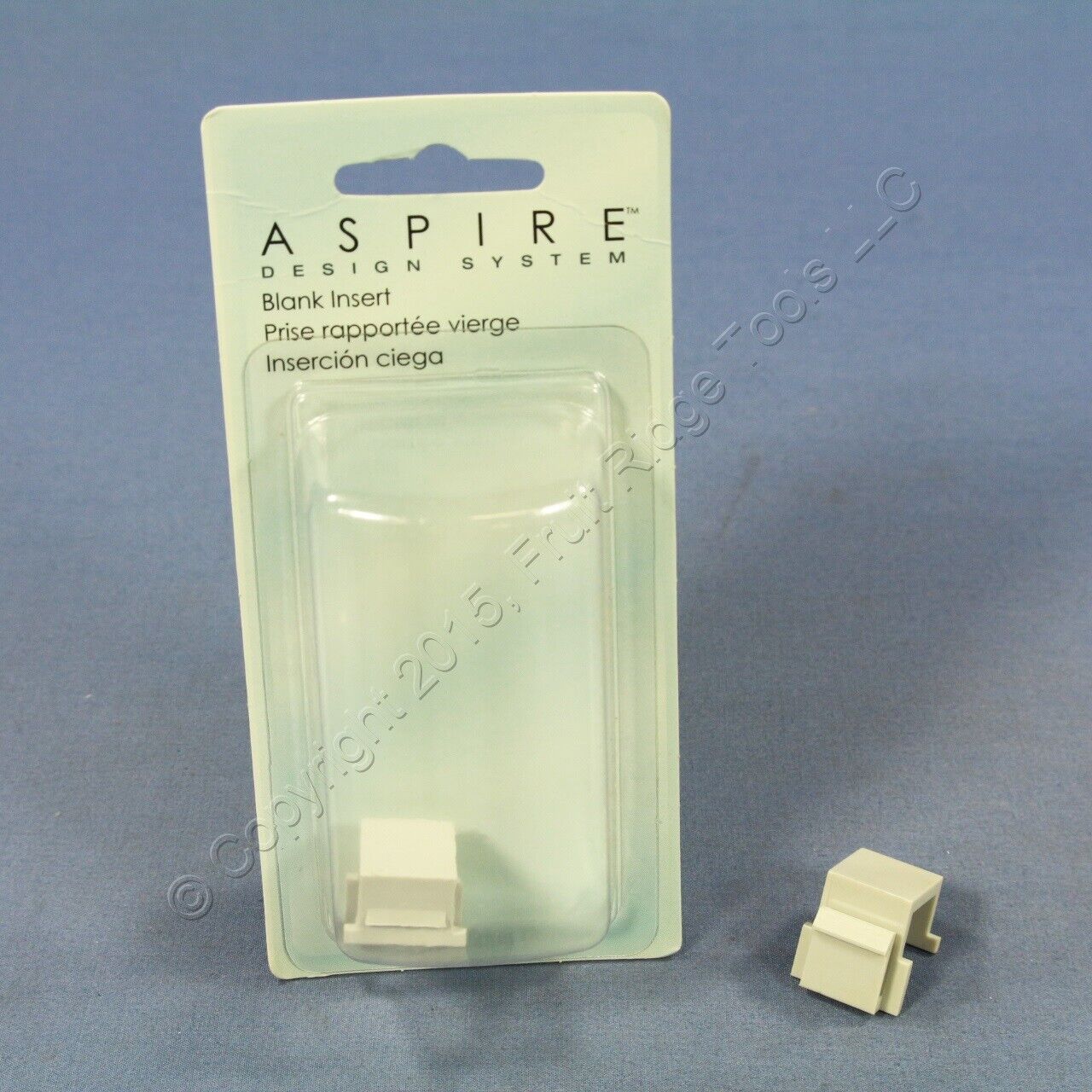 2 Cooper Aspire White Satin (Pale Gray) Blank Modular Wallplate Inserts 9558WS