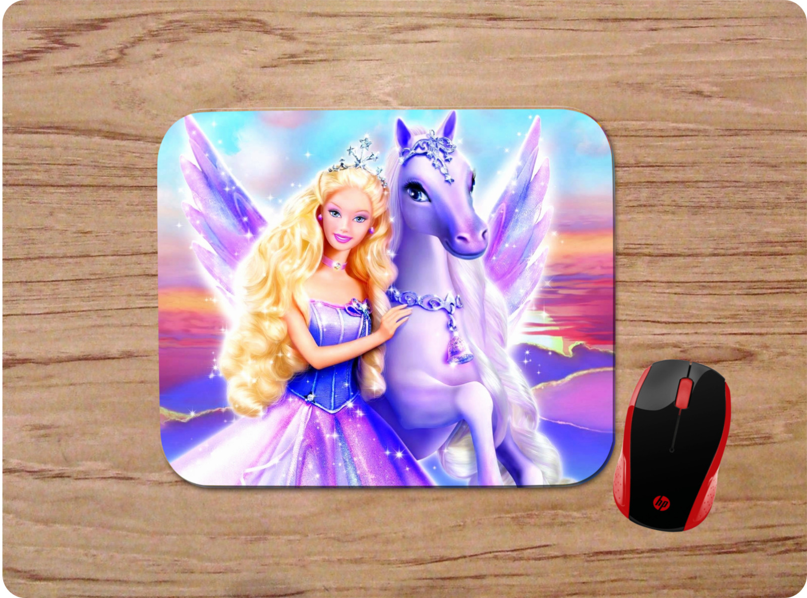 BARBIE W/ PEGASUS - COLORFUL MOUSE PAD DESK MAT - HOME SCHOOL OFFICE GIFT - NEW