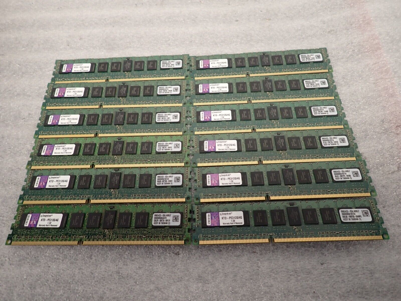 Kingston 48GB (12x4GB) KTD-PE313S/4GB PC3-10600R REG ECC DDR3 Server Memory