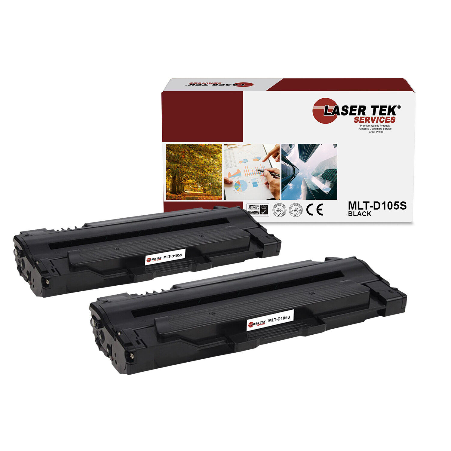 2Pk LTS MLT-D105S Black Compatible for Samsung ML-1910, SCX-4600, SF-650 Toner