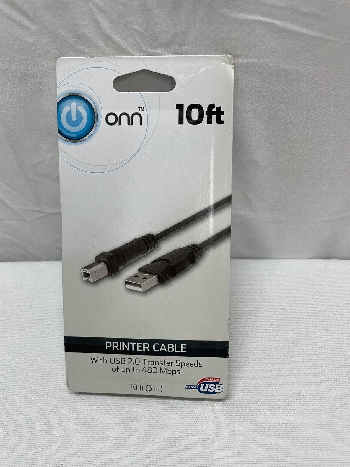 Onn 10. ft printer cable new in packaging 