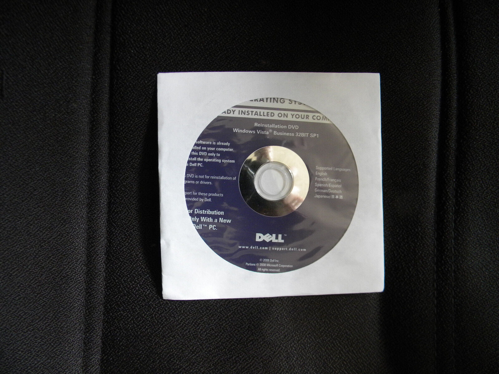 Dell Reinstallation DVD CD for Windows Vista Business 32-Bit SP1 New OJ229H