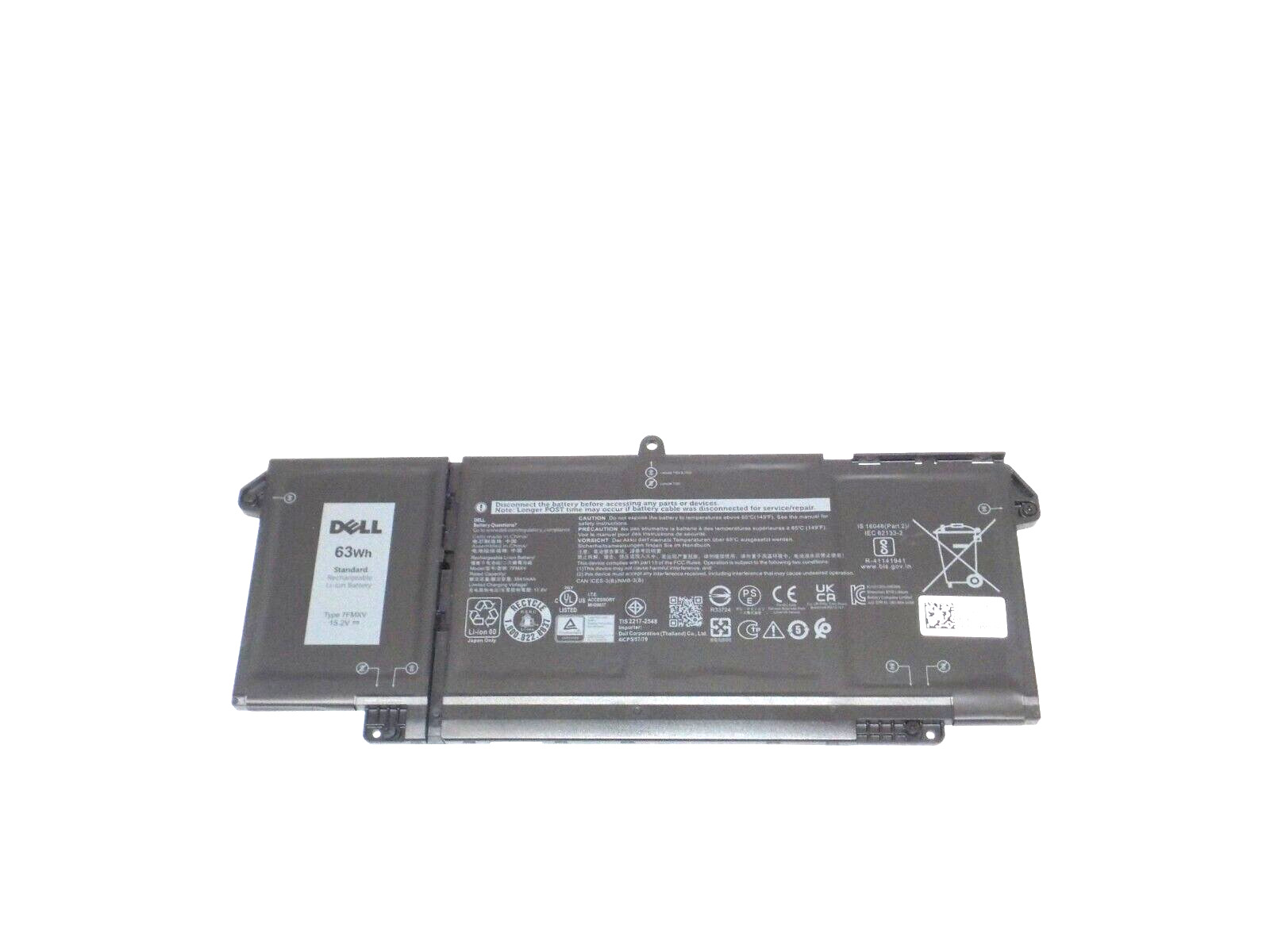 NEW Dell Original Latitude 5320 7320 7420 7520 63Wh 4-cell Laptop Battery- 7FMXV