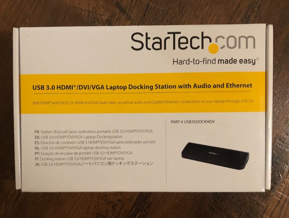 StarTech USB3SDOCKHDV USB 3.0 Docking Station - New Open Box