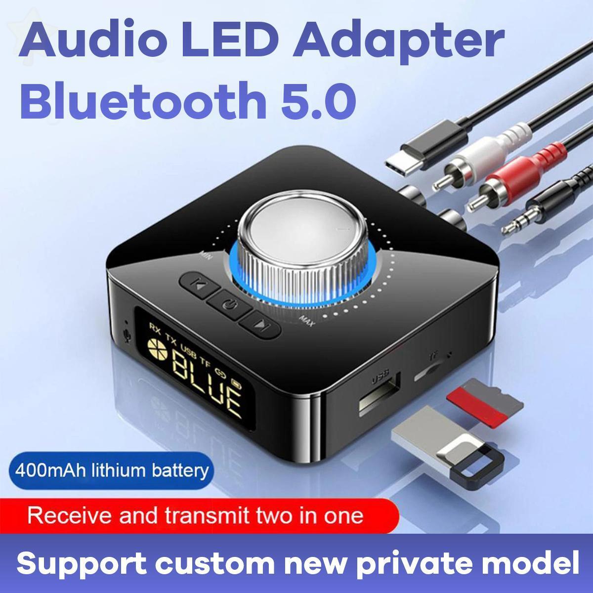LED Digital Bluetooth 5.0 Receiver Transmitter Stereo AUX RCA USB Audio Adapter