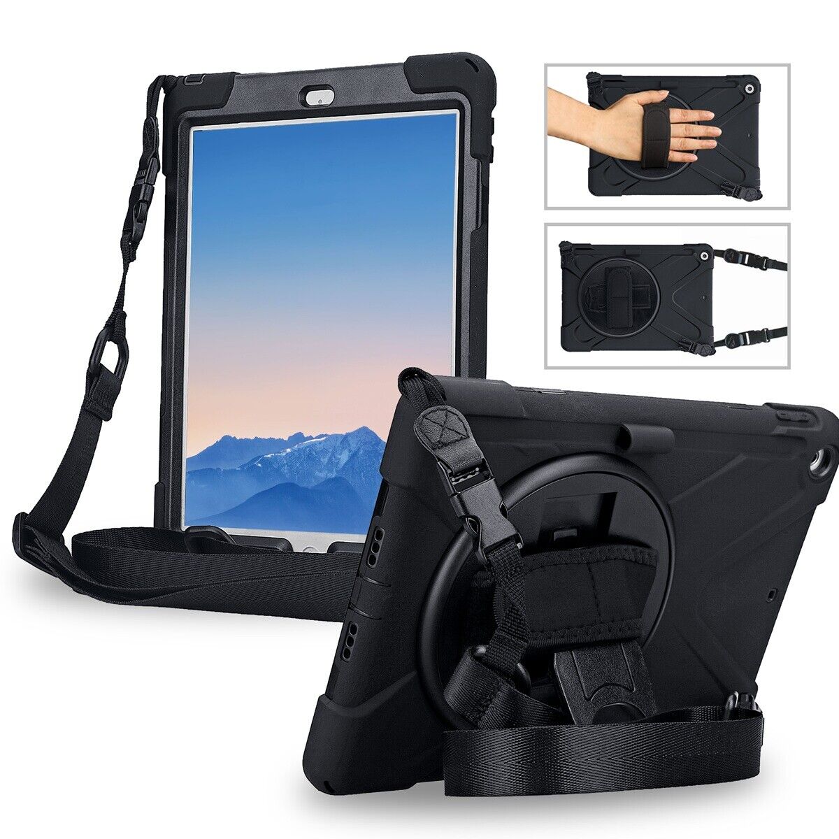 Full Body Drop Proof Military Tough iPad Armor Case with Hand Shoulder Strap 