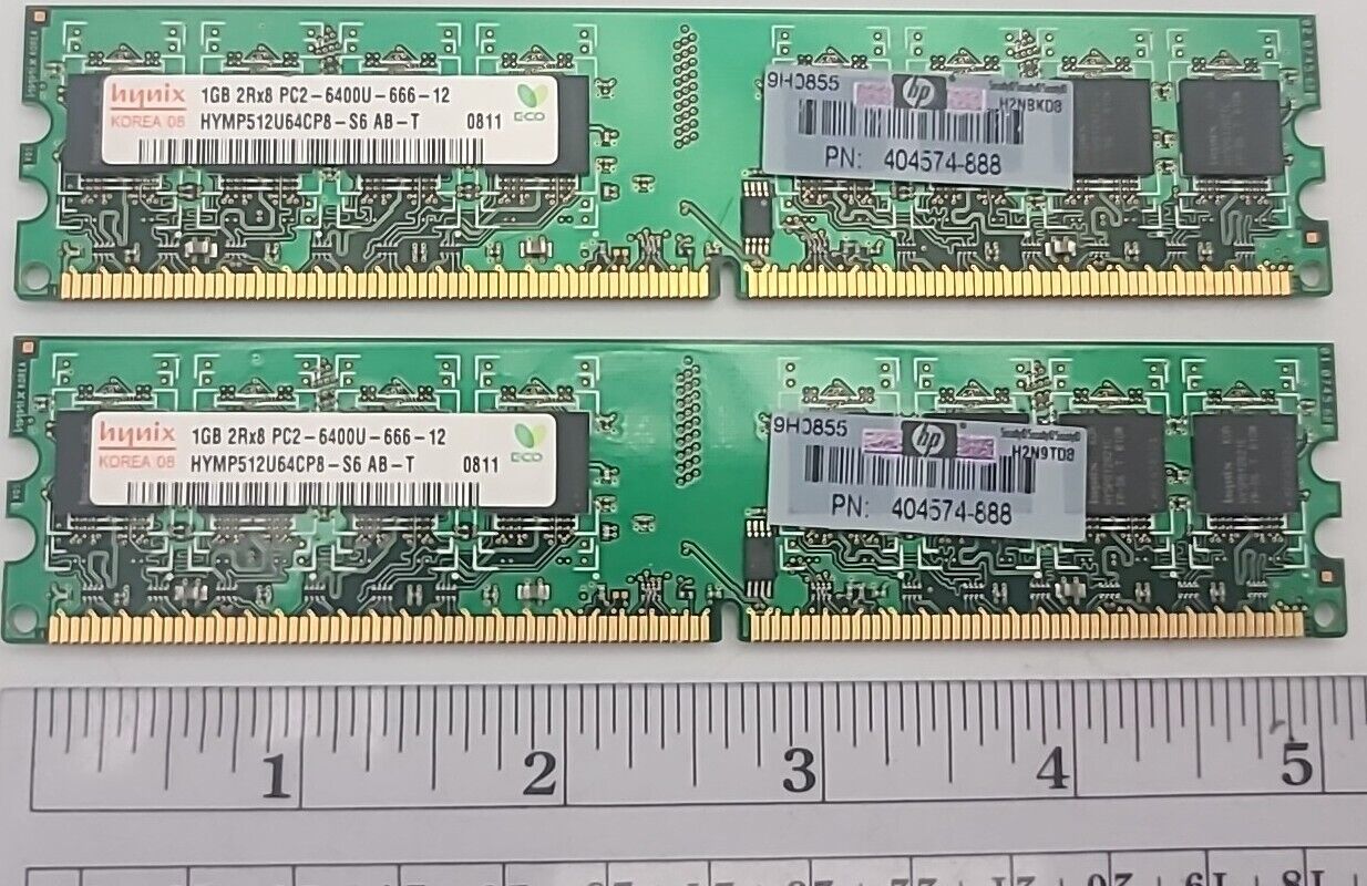2 Hynix (1GB X2) HYMP125U64CP8-S6 AB DDR2 desktop RAM