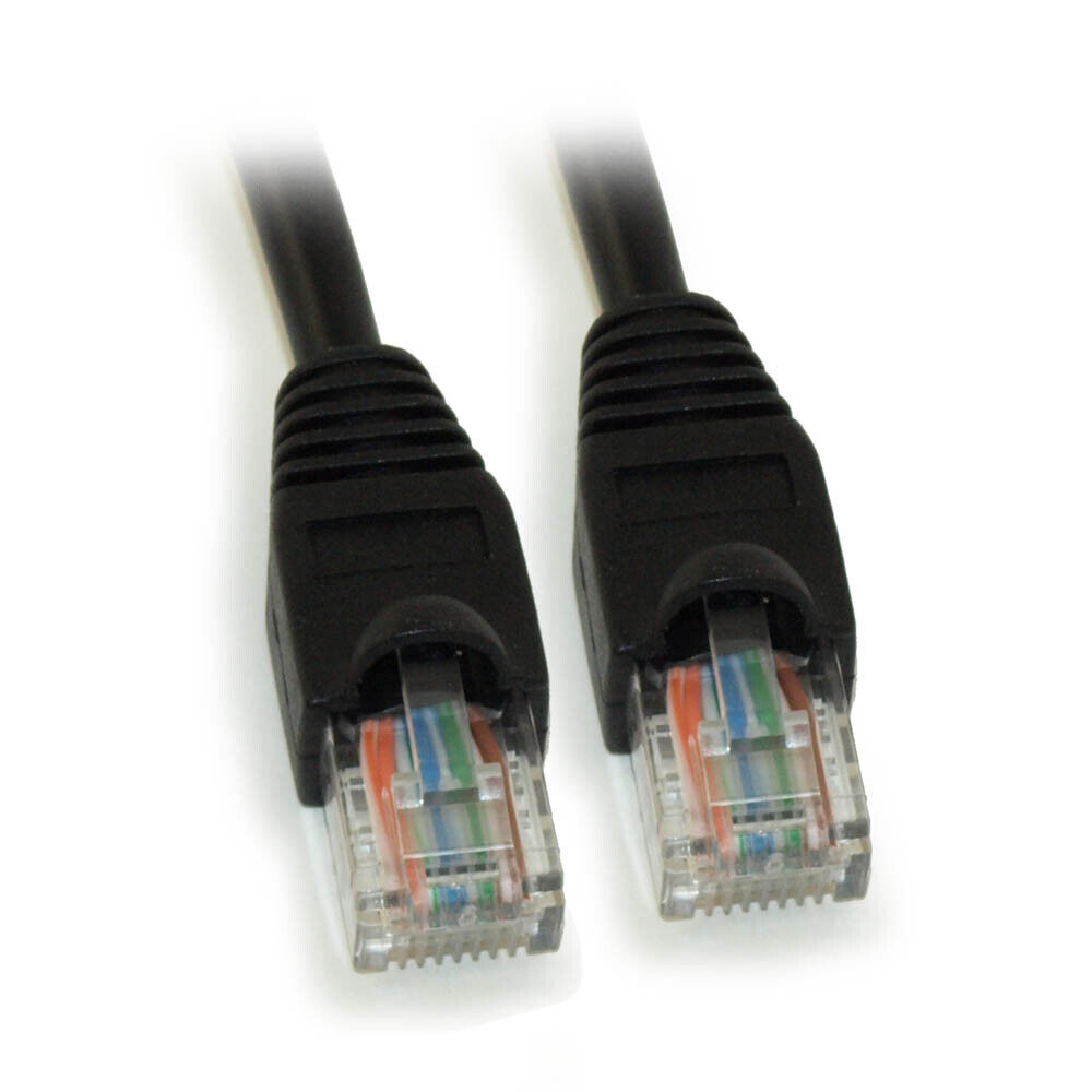 6ft Cat5E Ethernet RJ45 Patch Cable  Stranded  Snagless Booted  BLACK