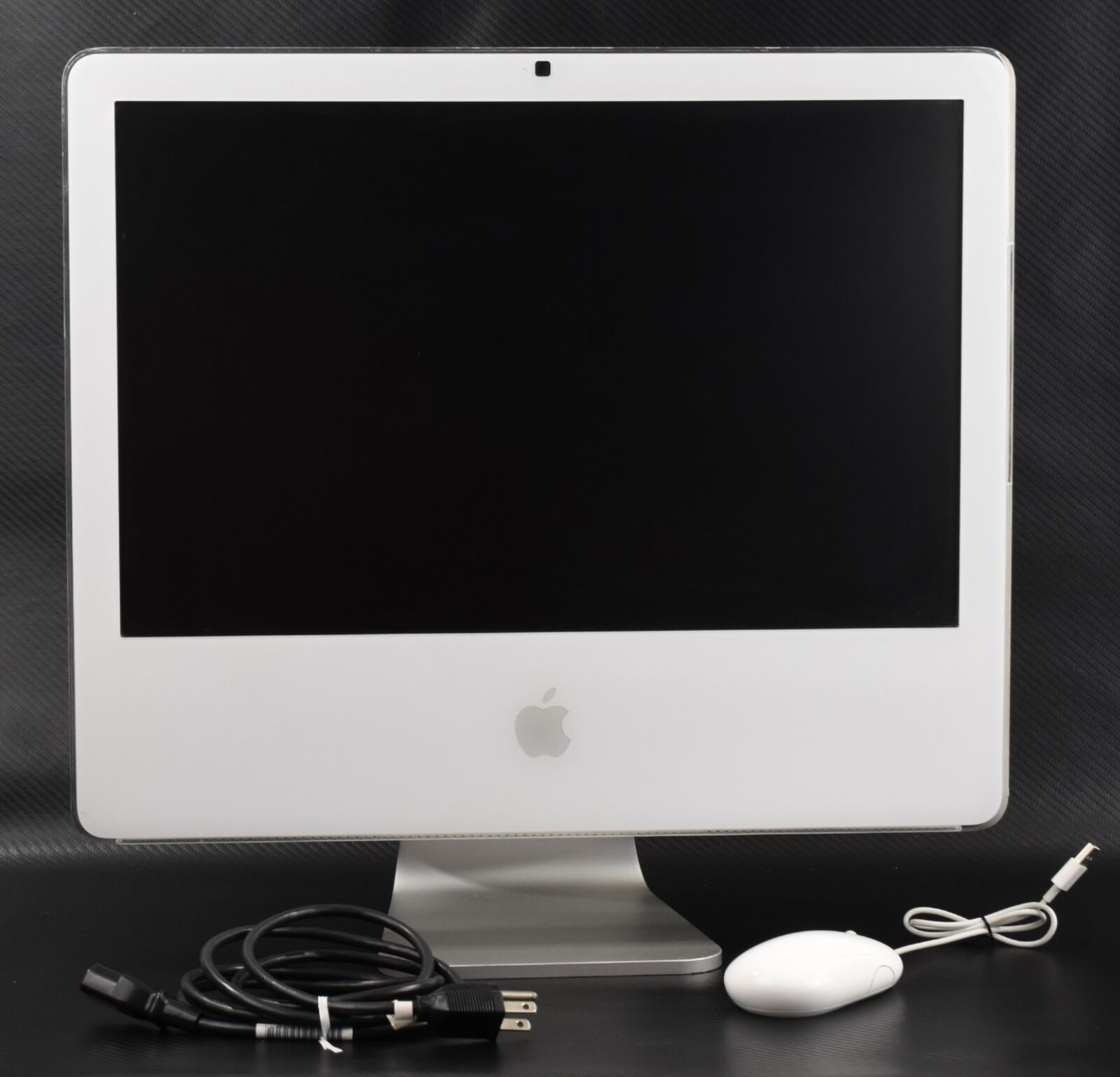 Vtg Apple iMac All-In-One White Desktop Computer G5 w/Cable & OEM Mouse As Is
