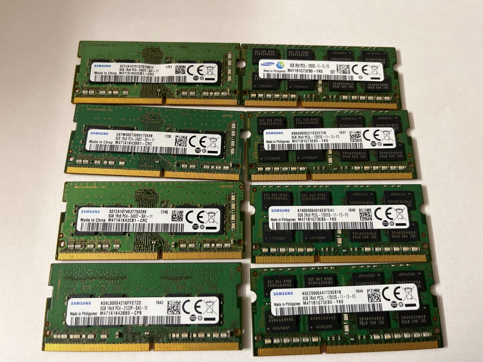 SAMGSUNG Lot 8 of 64GB (8 GB X 8 ) RAM CHIPS