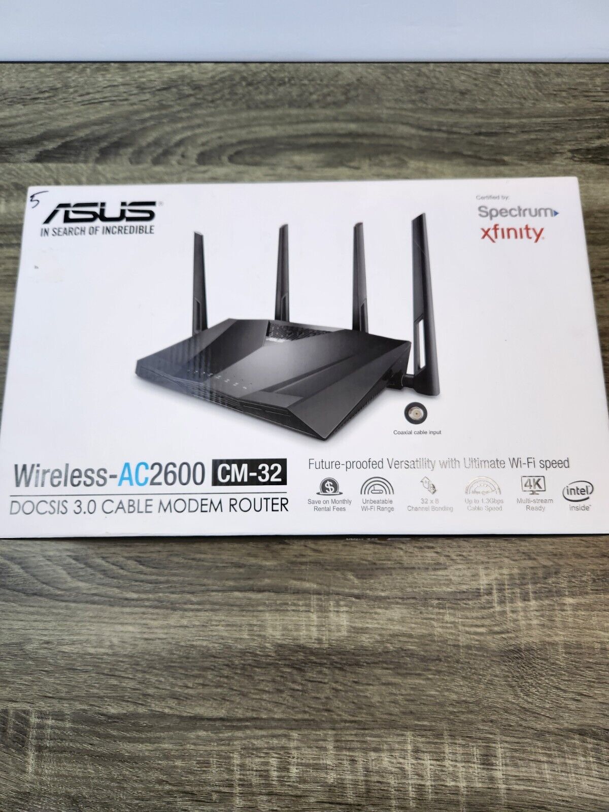 ASUS CM32 AC2600 DOCSIS 3.0 Cable Modem Router *Untested* No Power Cord AS-IS