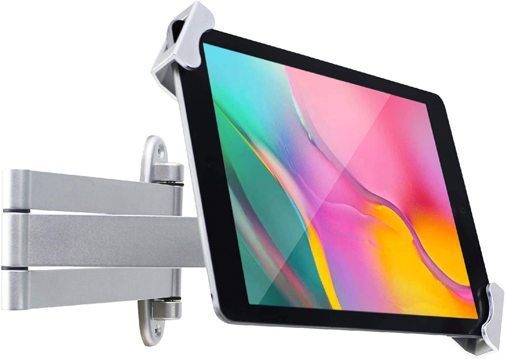 WeSTRUGGLE Tablet Wall Mount Holder with fold,Extend Adjustable Arm Silver 