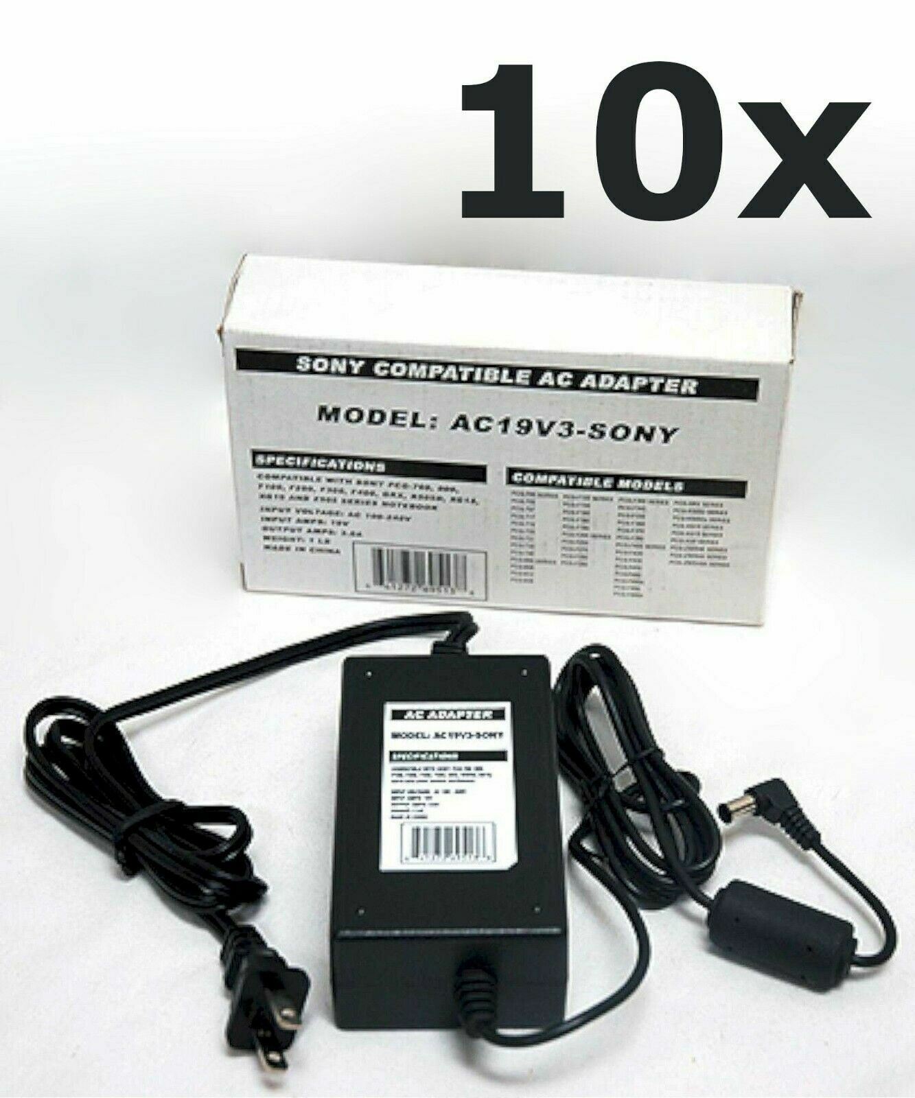 NEW 10-PACK Sony Vaio 60w Charger AC Power Adapter PCG-FX FXA F Z505 XG GRX NV