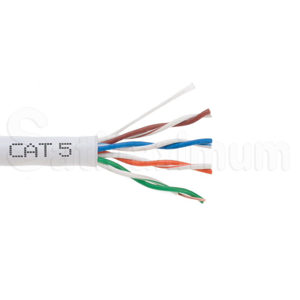 CAT5e Plenum UTP 1000FT CMP 24 AWG Cable 350MHz Solid Networking Wire Bulk LOT