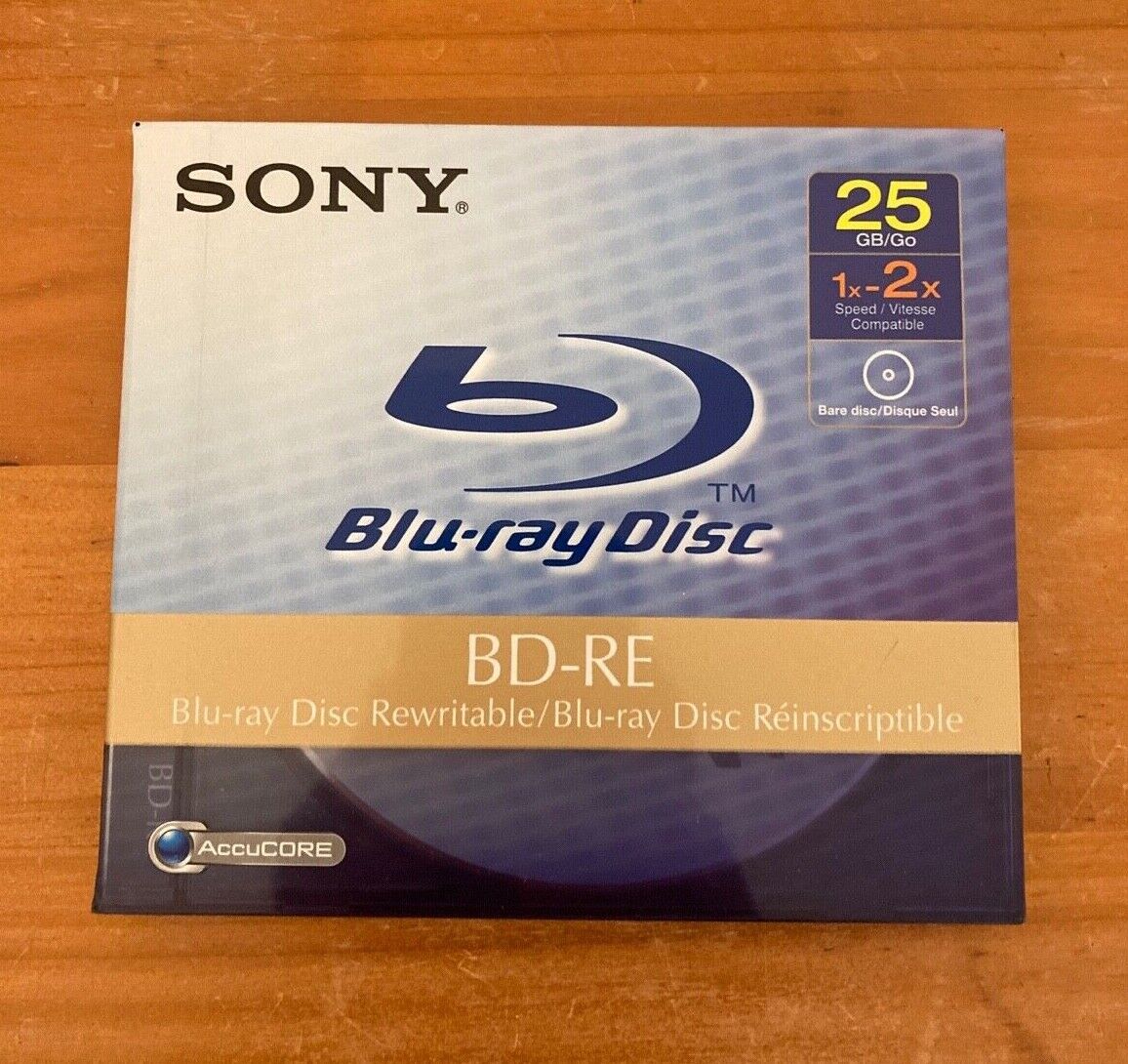 New - Sony Blu-Ray Disc BD-RE 25GB 1x-2x Speed Rewritable AccuCore