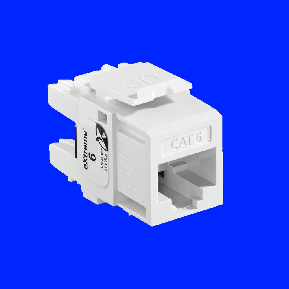 Leviton Data and Voice Category 6 Extreme 61110 RW6 Cat6 White 50 Pack