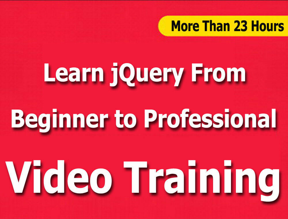 Learn jQuery From Beginner to Professional Video Training Tutorials CBT - 23+ Hr