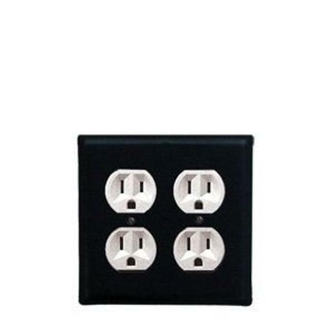 Village Wrought Iron EOO-87 Plain - Double Outlet Electric Cover