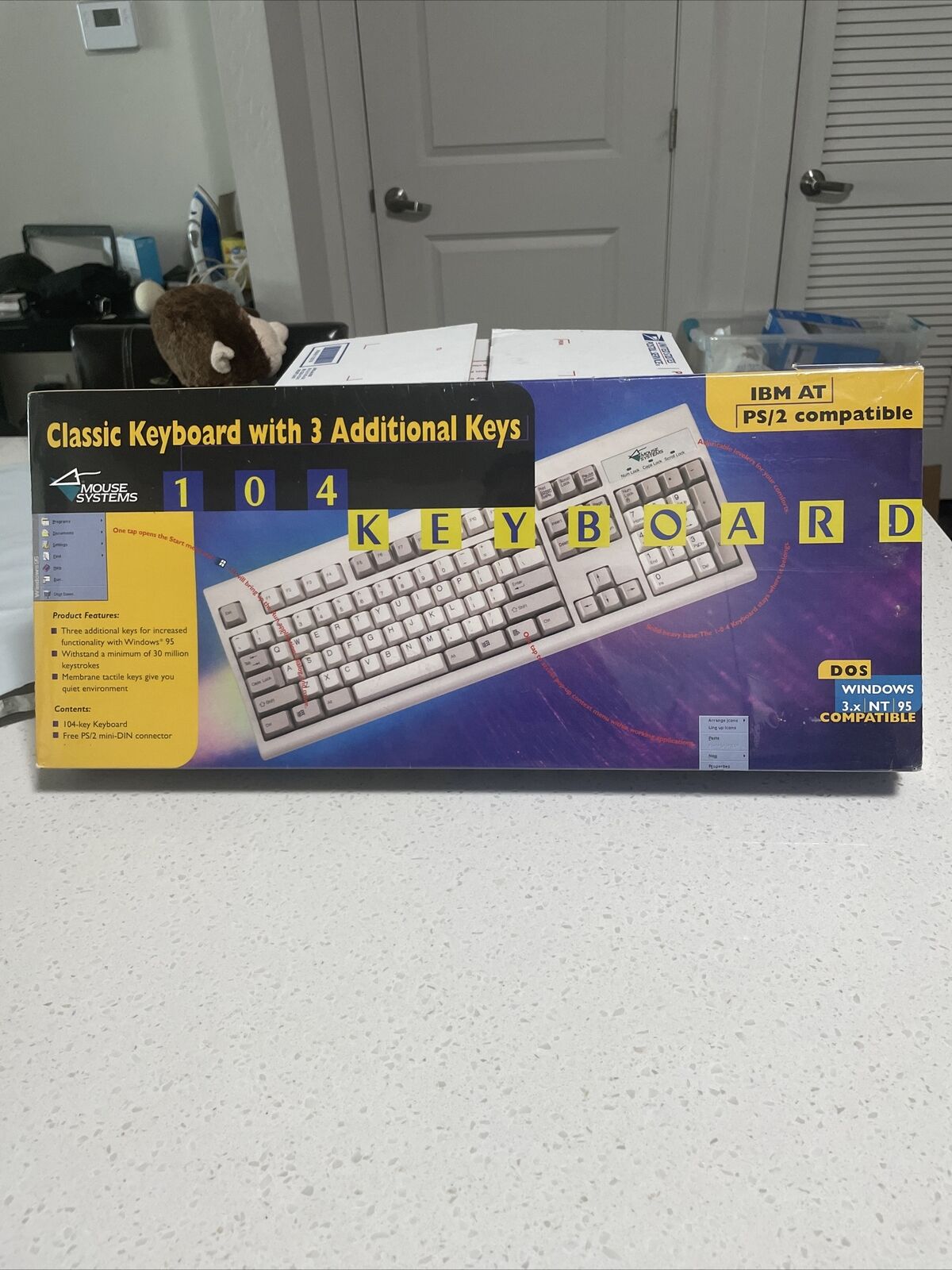 NEW FACTORY SEALED Keyboard Vintage Retro Classic Antique Old-School White