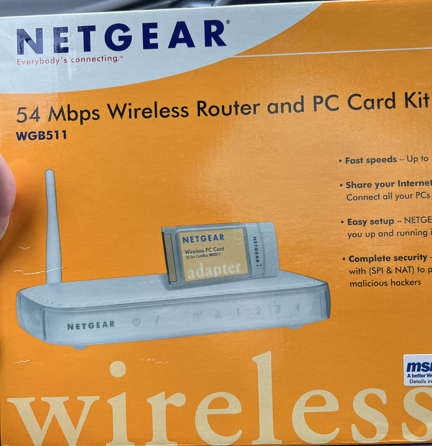 Netgear WGB511 802.11g Wireless Networking Kit NEW W/ PC Card Bundle