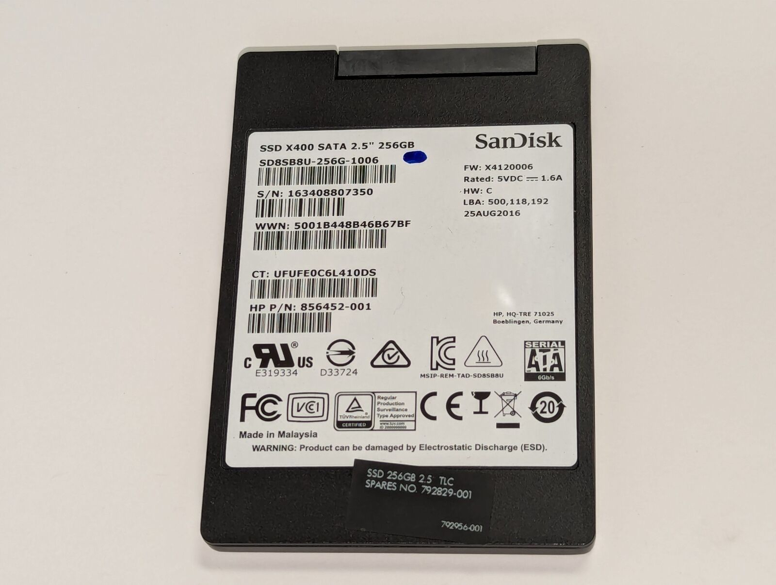 SanDisk 256GB X400 SSD SATA 2.5\