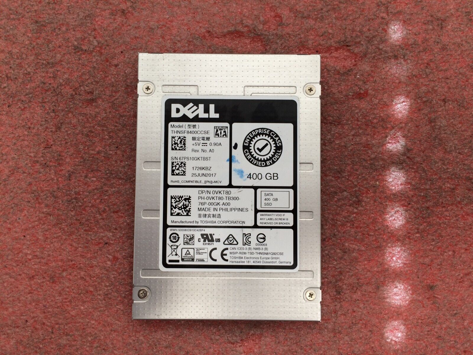 Dell VKT80 0VKT80 THNSF8400CCSE 400GB 2.5\