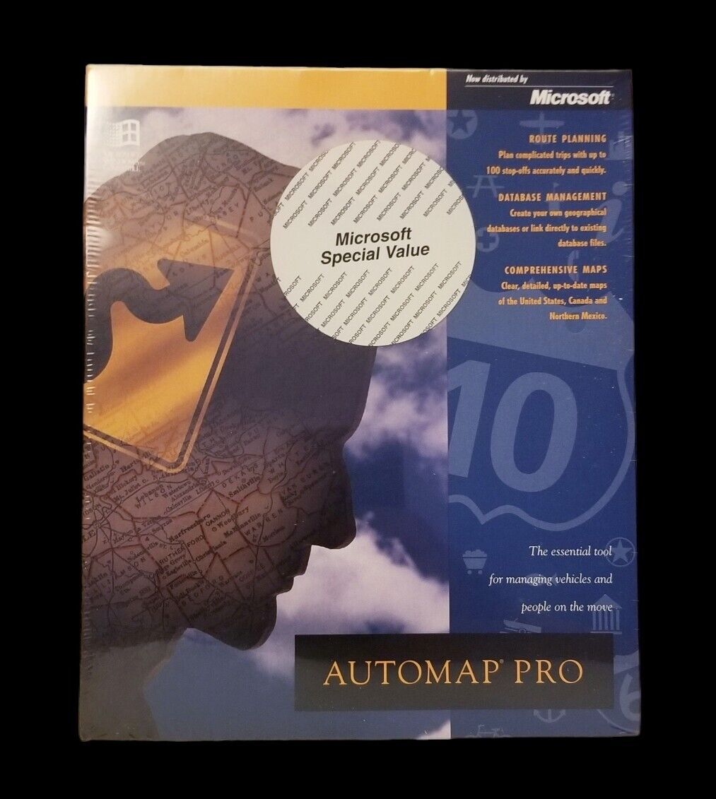 Vtg 1995 Microsoft Automap Pro Route Planning Software Factory Sealed Rare NOS