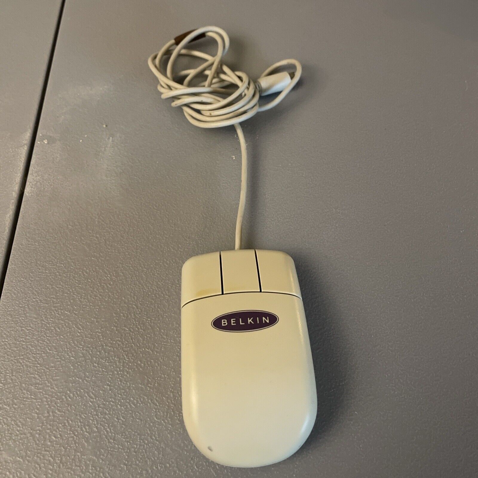 Vintage Belkin White 3-Button Combo Wired PS/2 Mouse F8E201 Working