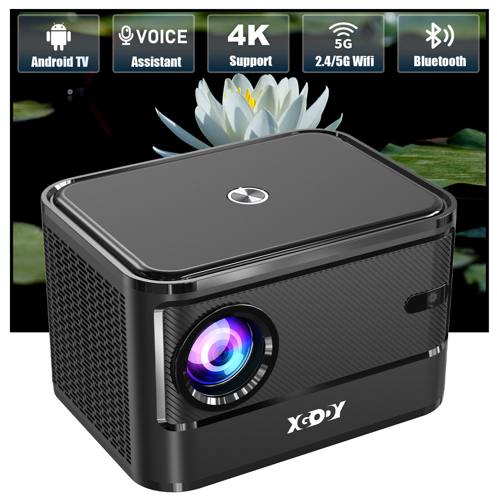 4K Mini XGODY Projector 5G WiFi AutoFocus UHD Android Home Theater Cinema Video