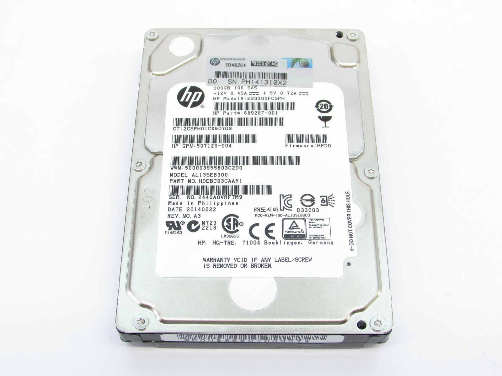 HPE 689287-001 300GB 10k 2.5” SAS 6Gbps 64mb Toshiba HDD Hard Drive Grade A