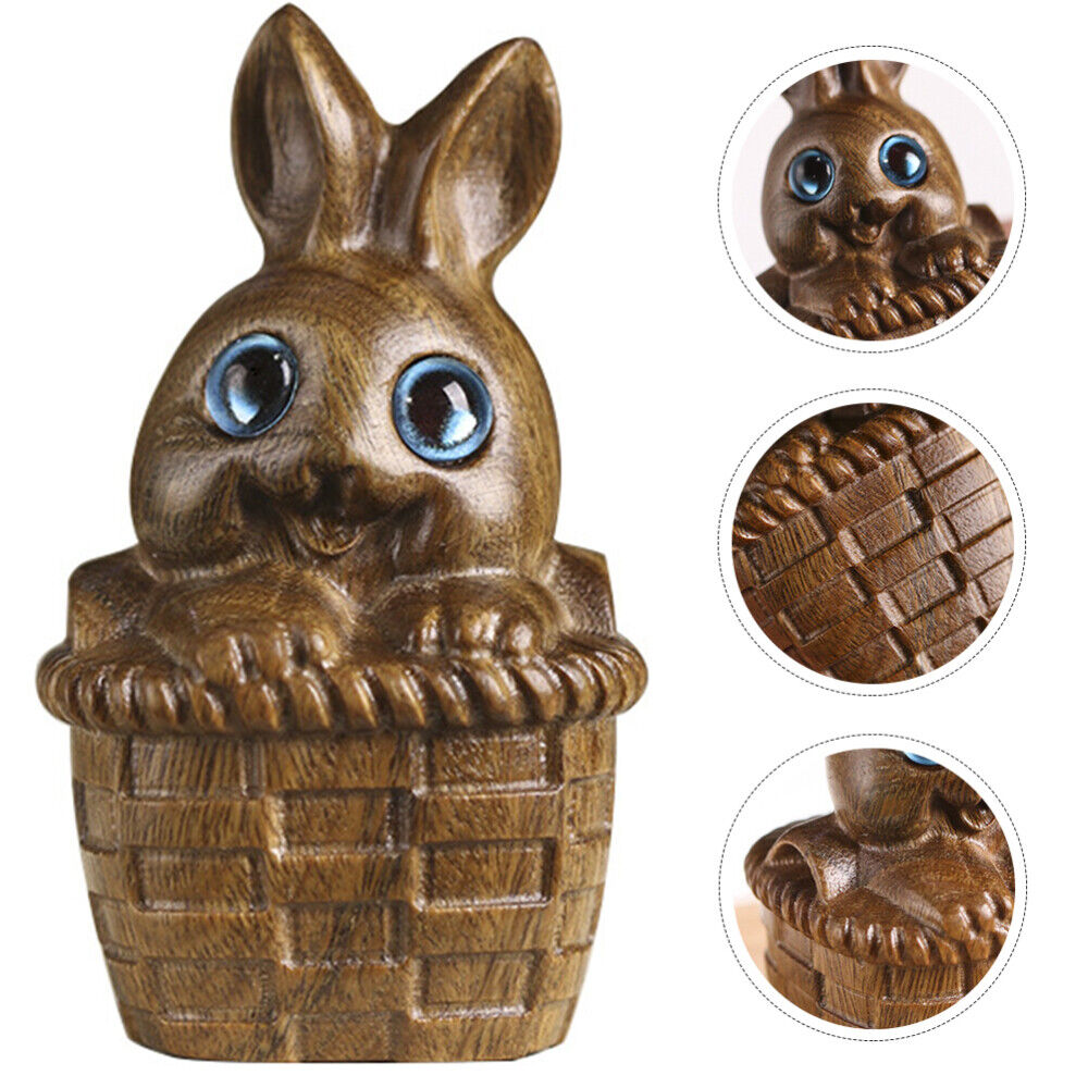  Sandalwood Desktop Ornaments Bunny Animal Sculpture Wooden Toys