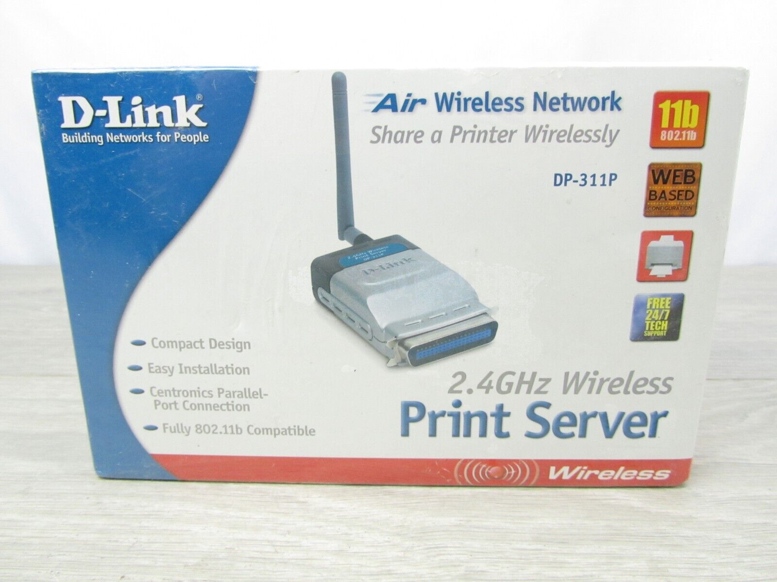 D-Link (DP-311P) Wireless Print Server (11 Mbps) (1 Centronics​) SEALED 