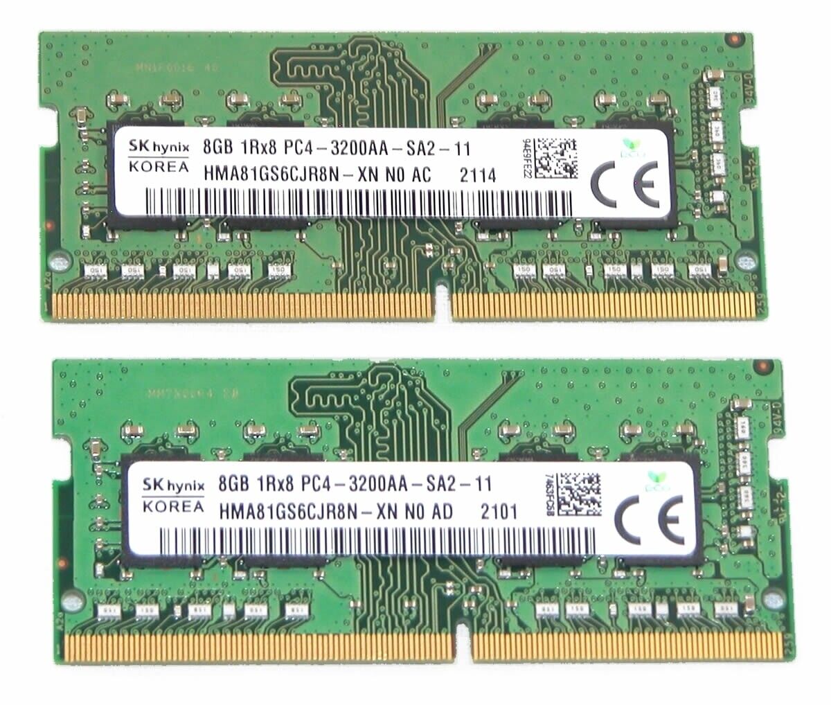 SK Hynix HMA81GS6CJR8N-XN (x2 8GB) 16GB KIT DDR4-3200 PC4-25600 1Rx8 SODIMM