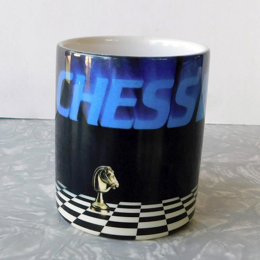 Vintage Xerox Computer Chess Advertising Coffee Mug 1980s 90s Outrun Artwork