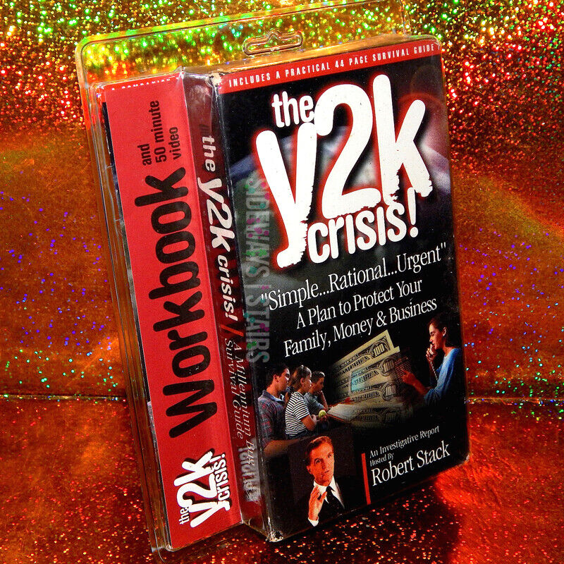 THE Y2K CRISIS VHS VIDEO & WORKBOOK survival guide Robert Stack sealed vtg RARE