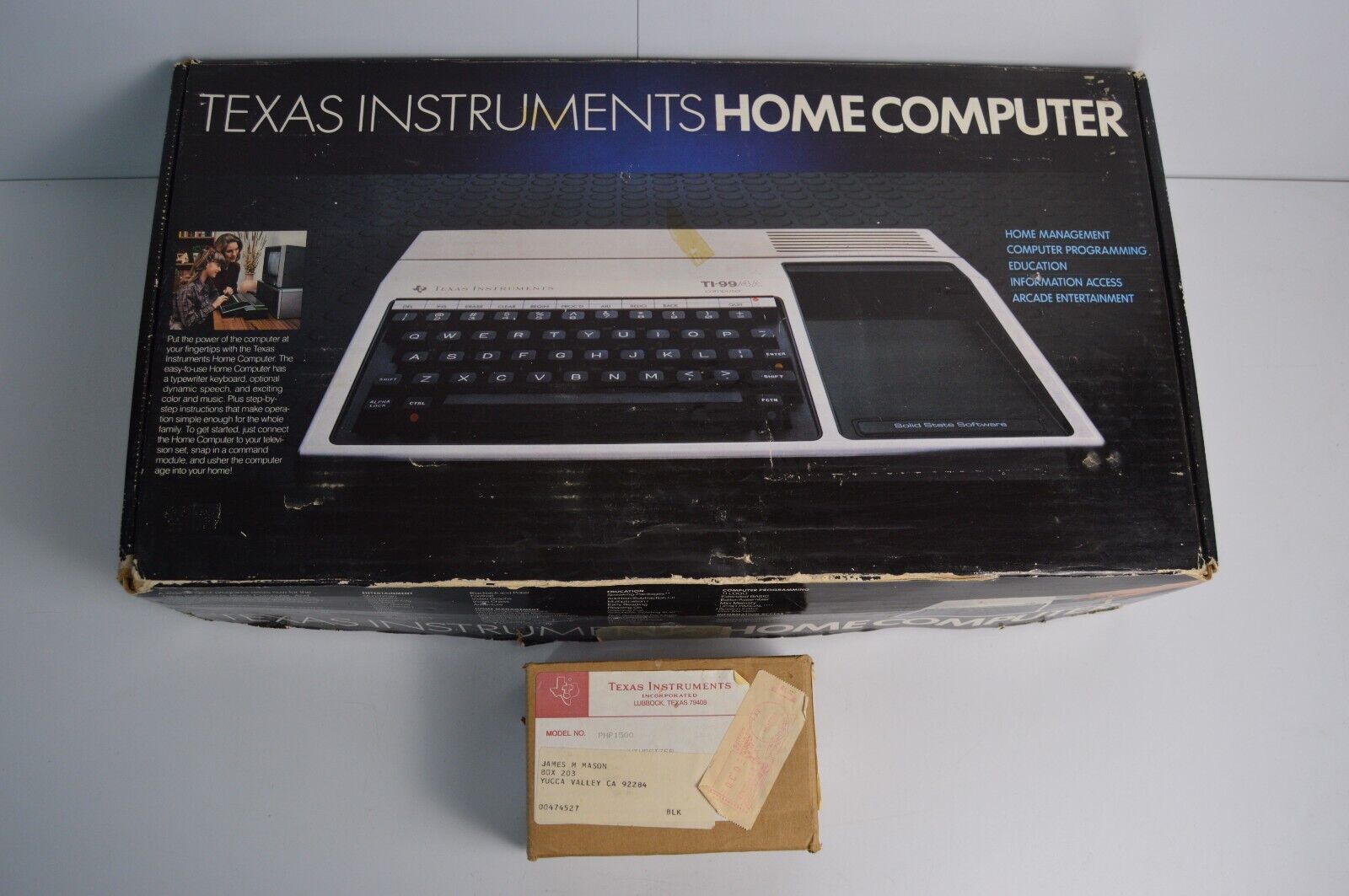 Vintage Texas Instruments Home Computer TI-99/4A Powers On +Voice Synthesizer