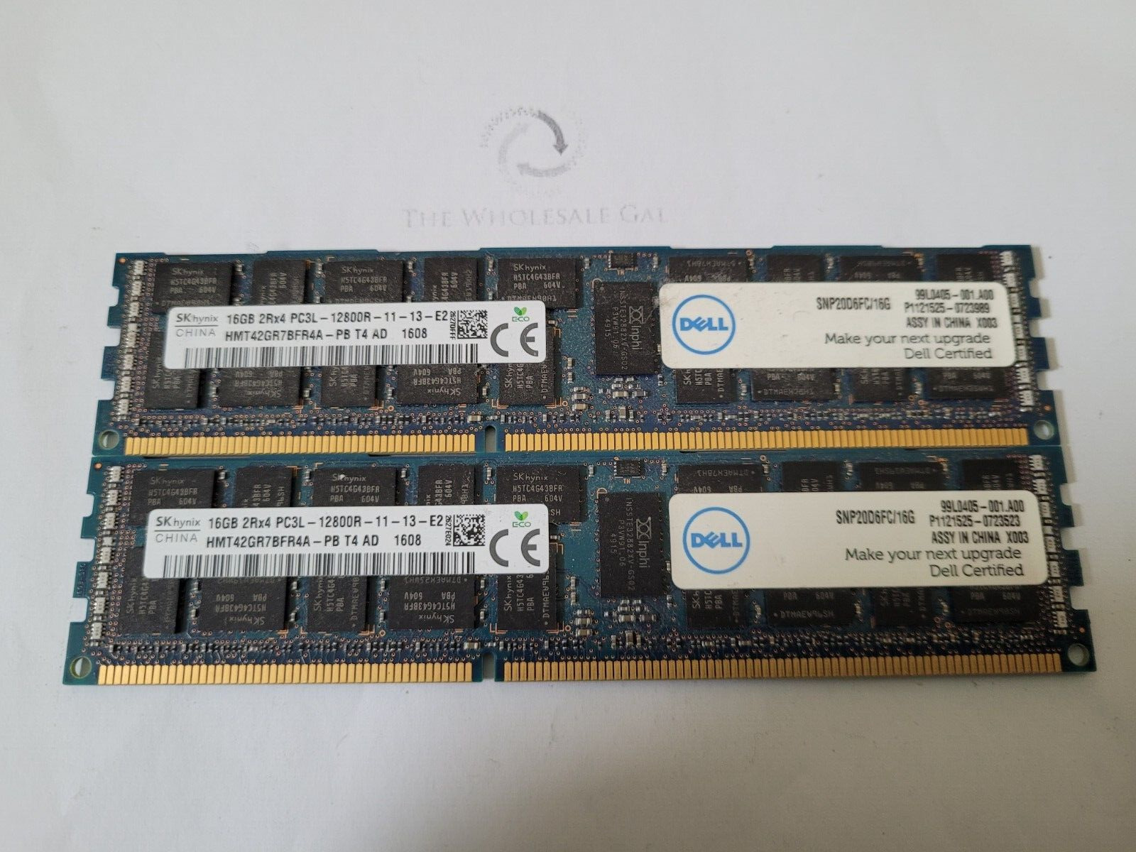 Pair SK hynix 32GB (8GBx2) PC3L-12800R DDR3-1600Mhz ECC Reg Server Memory Ram