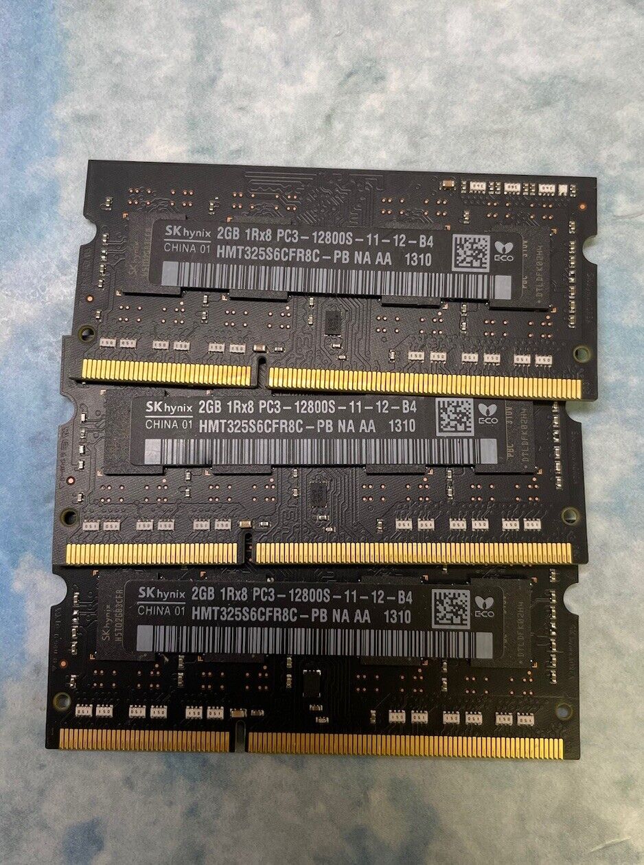lot of 3 SK Hynix 2GB 1Rx8 PC3-12800s DDR3