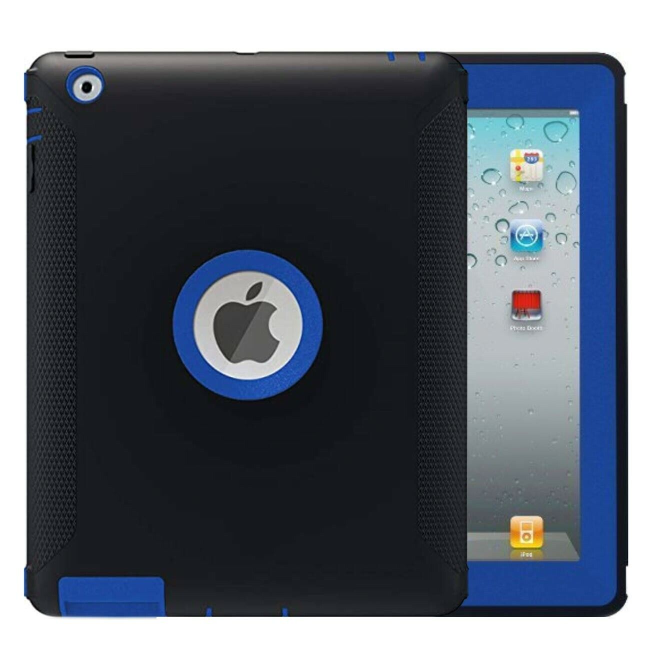 For Apple iPad 2 3 4 th Gen Shock Case Cover Stand (Fits Otterbox Defender Clip)